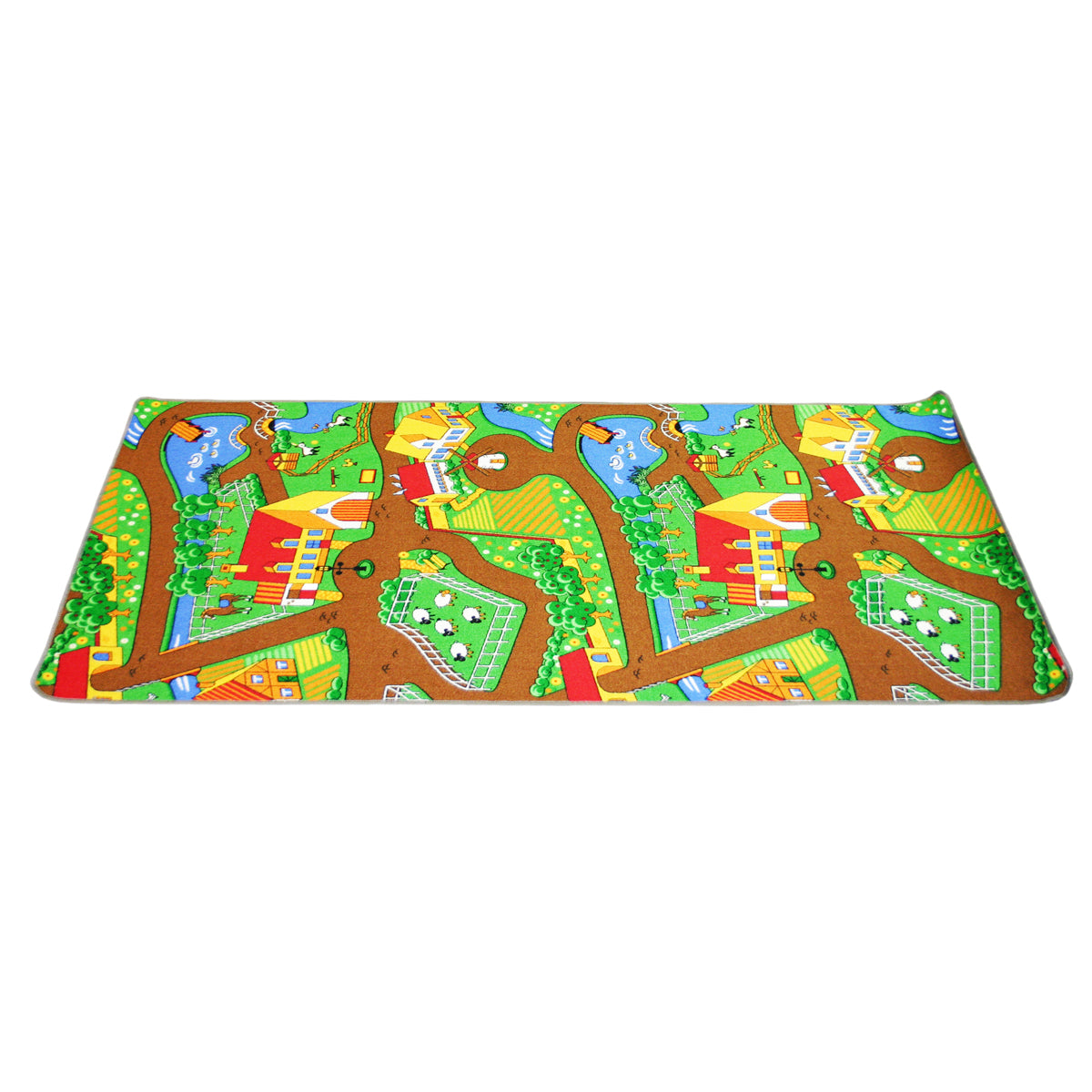 Duoplay Spielteppich „City und Farm“, 100 × 190 cm