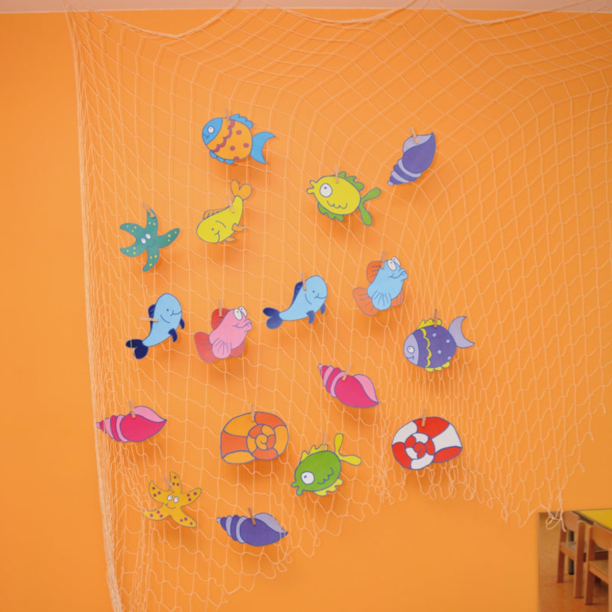 Fischernetz aus Baumwolle, 350 × 130 cm