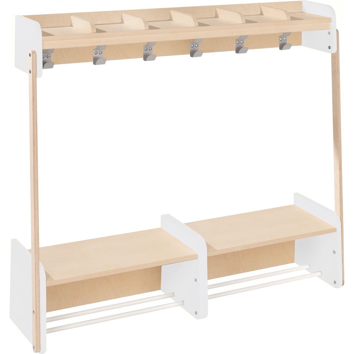 Kindergarderobe mit Sitzbank für 6 Kinder