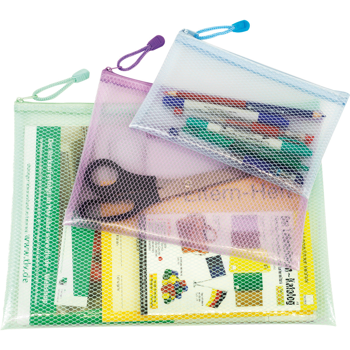 Utensilientaschen transparent, 3er-Set