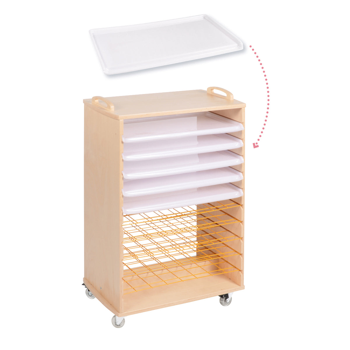 Kunststoff-Tabletts für Papiertrockenständer klein, 5er-Set