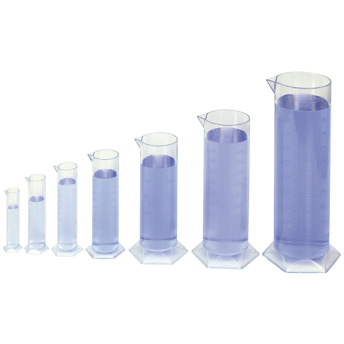 Messzylinder aus Acryl, 7er-Set