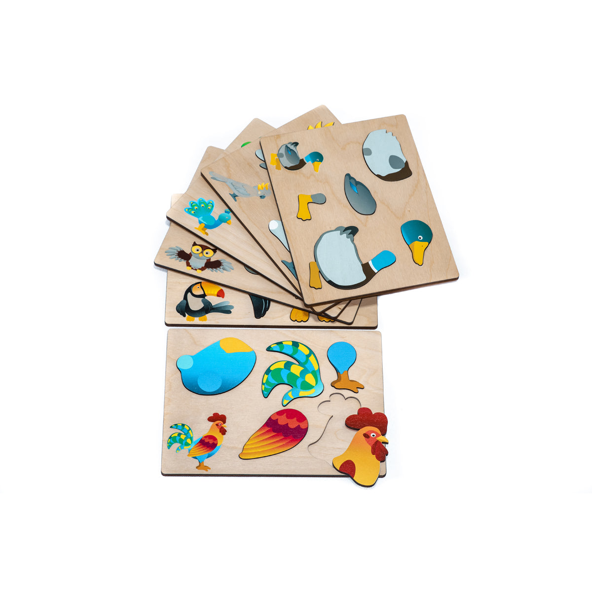 Magnetpuzzle, 6er-Set in Holzbox