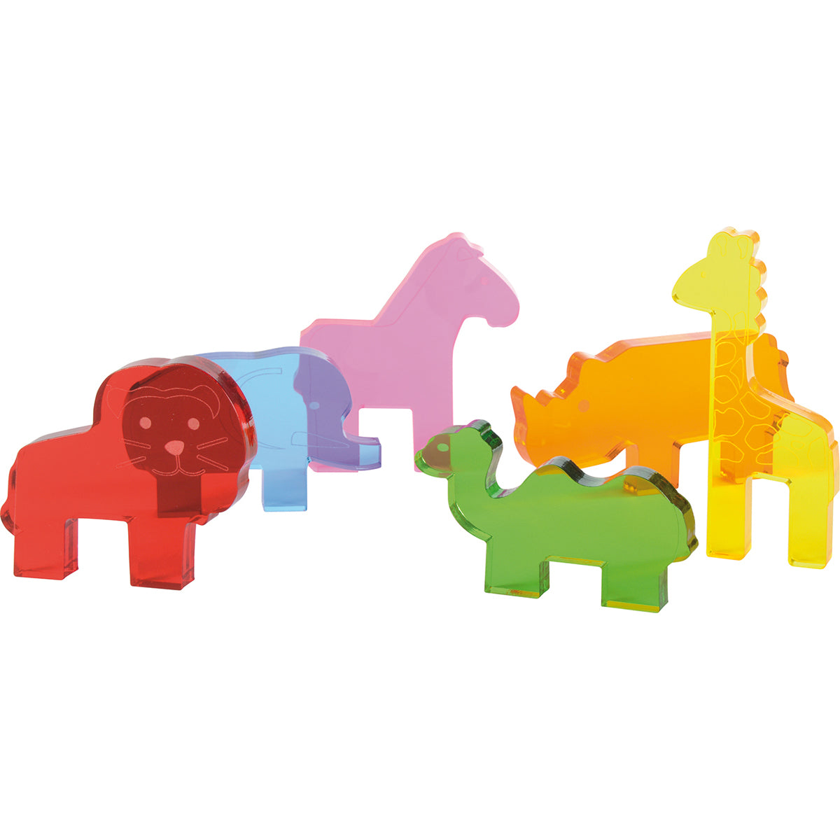 Acryl-Figuren für den Leuchttisch – Wildtiere, 6 Stück