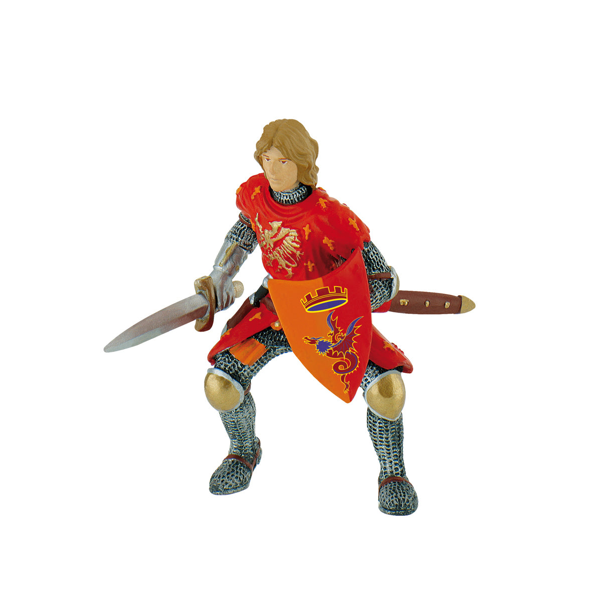 Ritter-Spielfiguren – Prinz mit Schwert rot