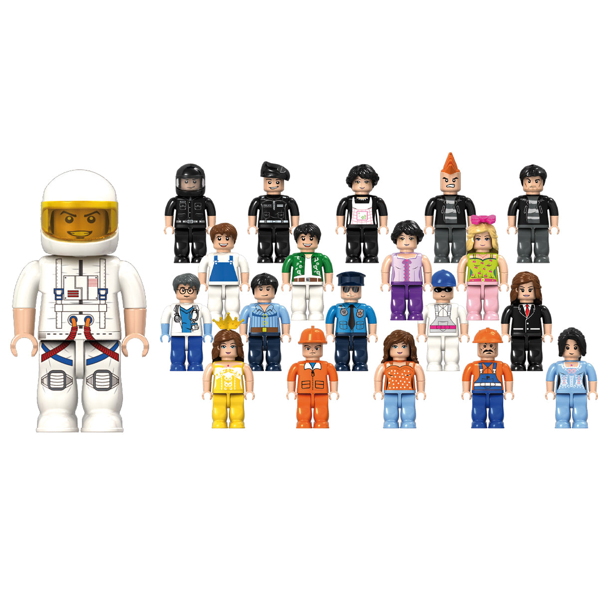 Klemmbaustein-Minifiguren, 20 Stück