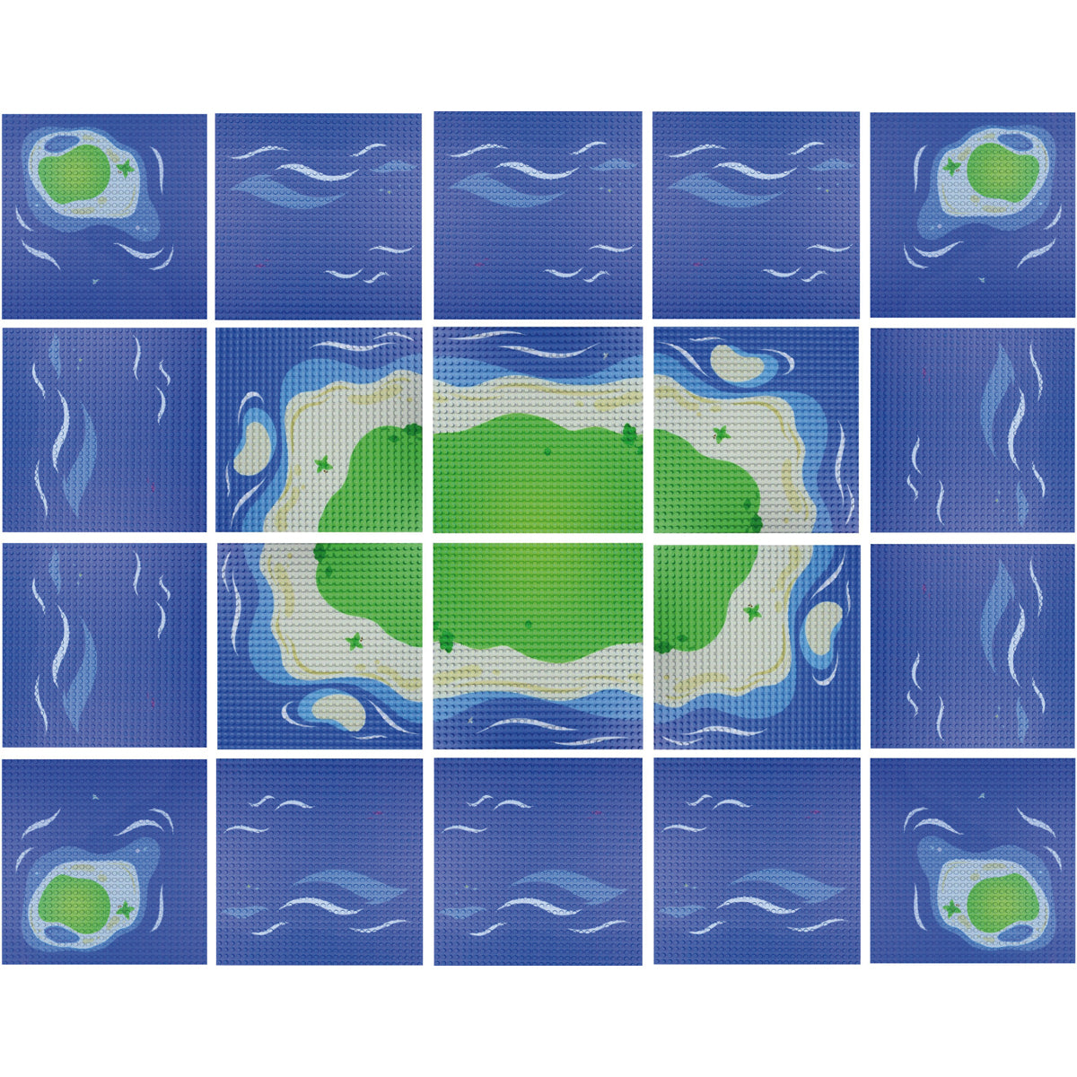 Klemmbaustein-Bauplatten, 32 × 32 Noppen – Insel, 20 Platten