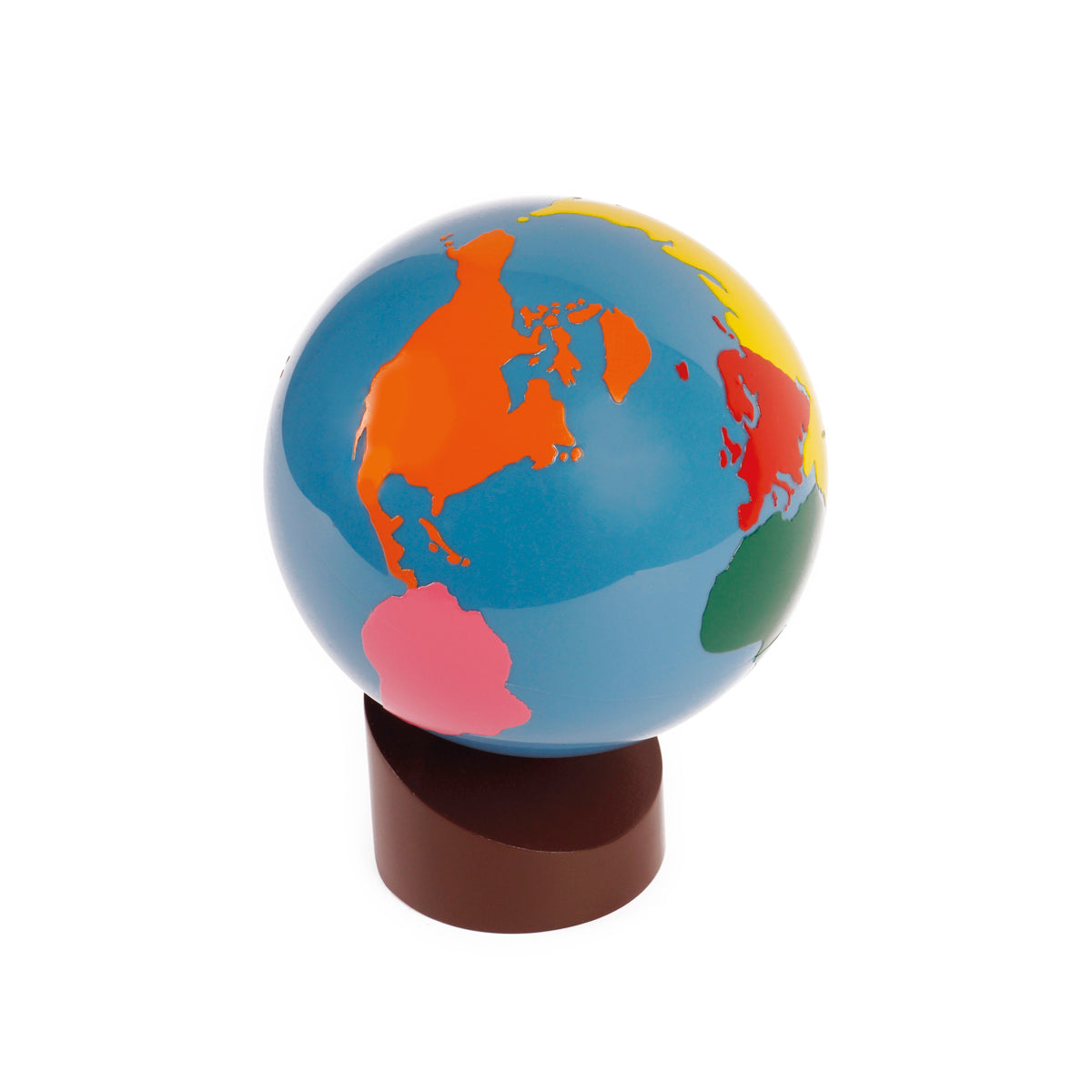Montessori-Globus mit farbigen Kontinenten