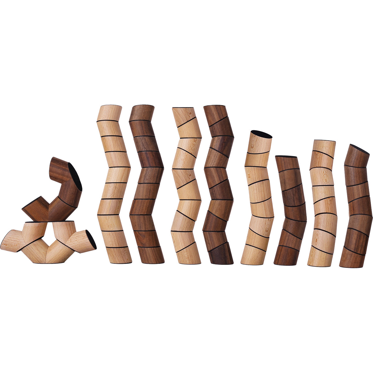 Loggos Holzbausteine, 75 Teile – Buche und Nussbaum