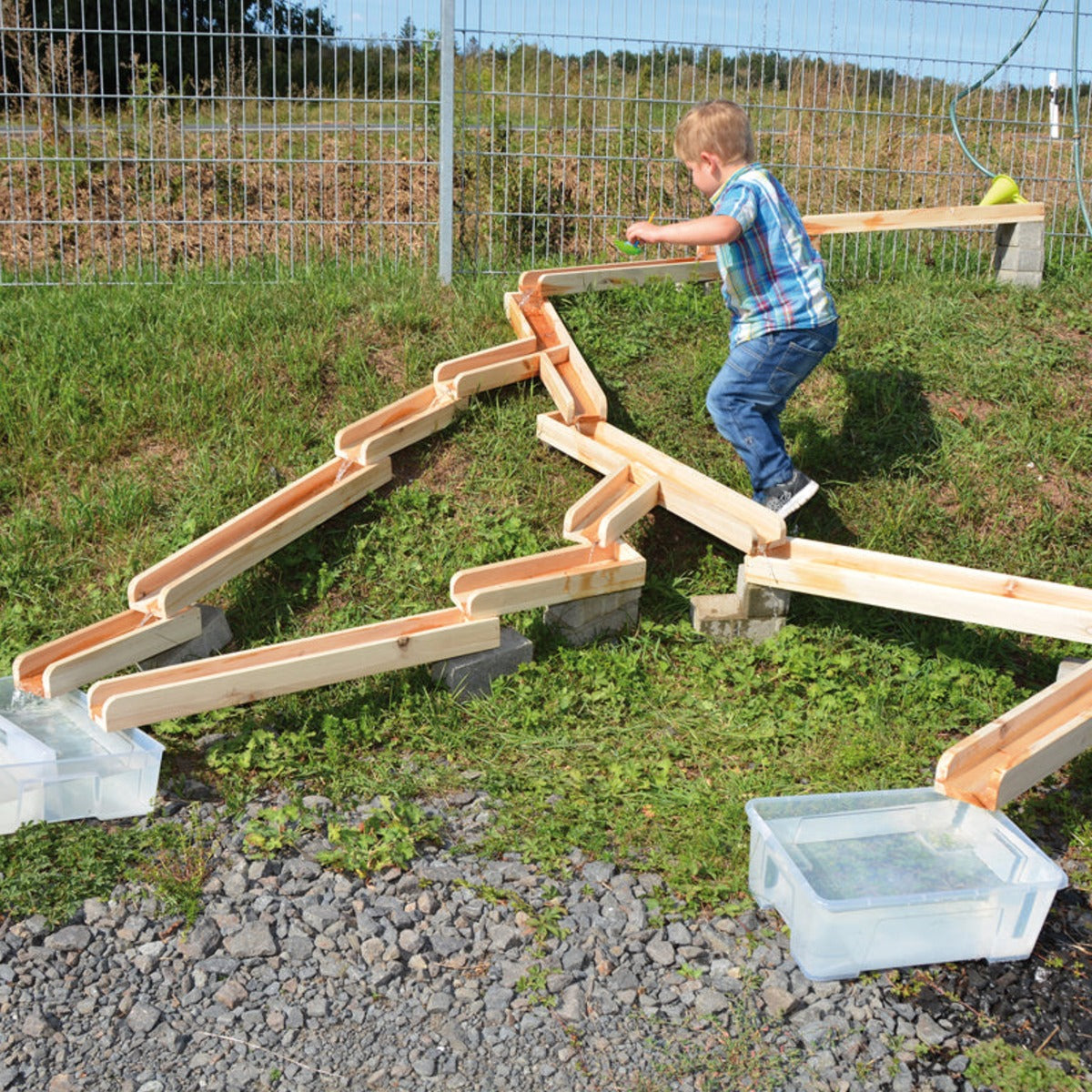 Wasserbahn aus Holz, 12-teilig – Bild 2