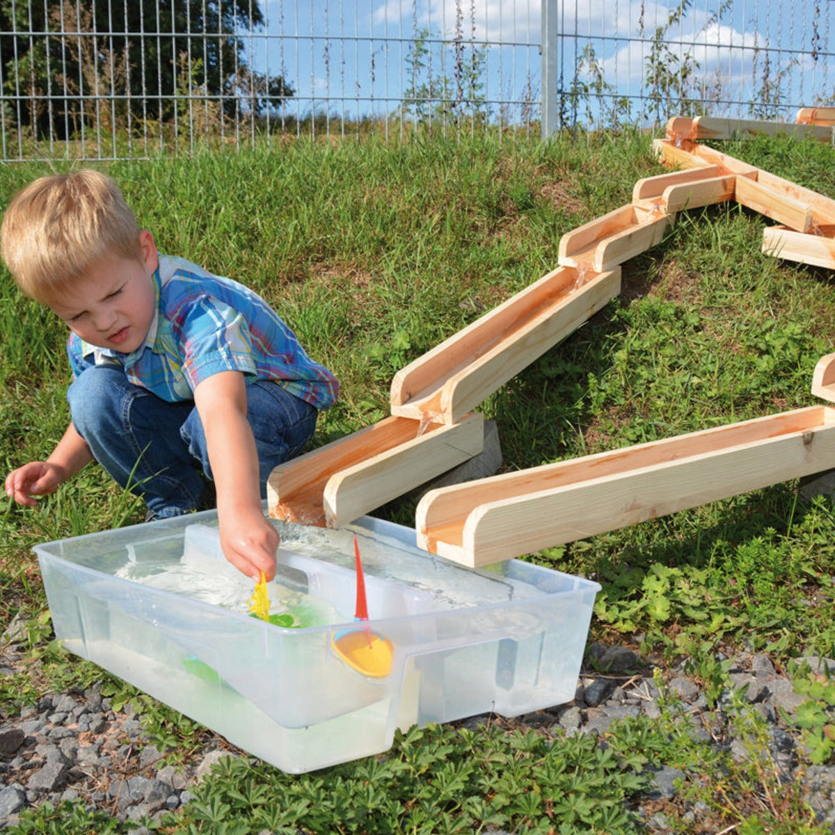 Wasserbahn aus Holz, 12-teilig – Bild 4