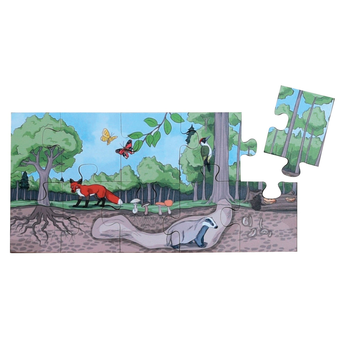 Bodenpuzzle „Entdecke den Wald“, 40-teilig