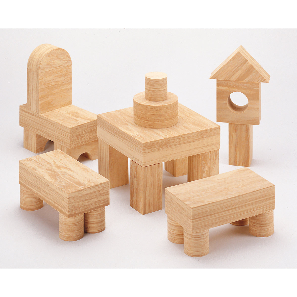 Soft Wood Schaumstoff-Bausteine – 152 Teile, 4 cm stark
