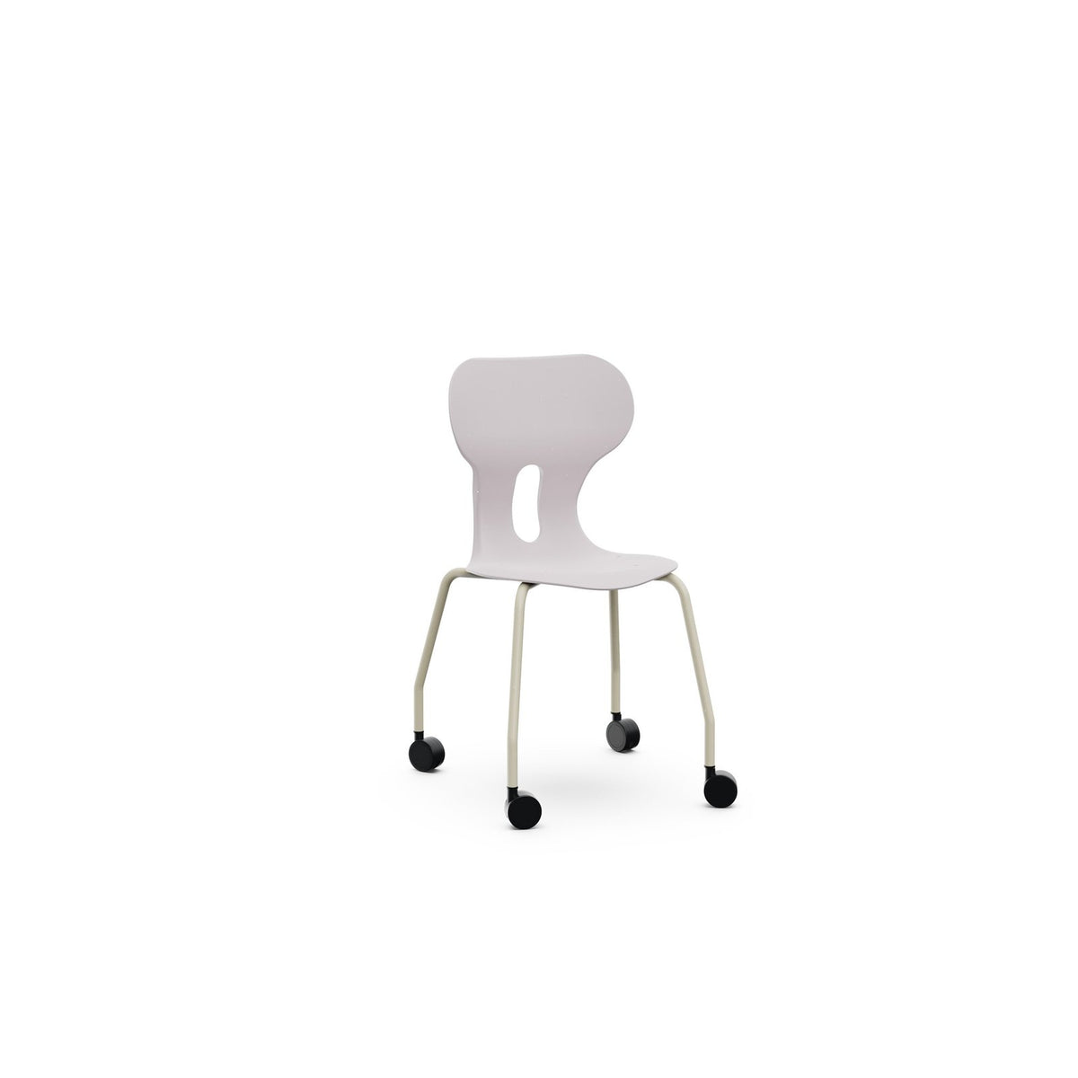Lia Stuhl mit Rollen, Kunststoffschale – Weiß / 46 cm