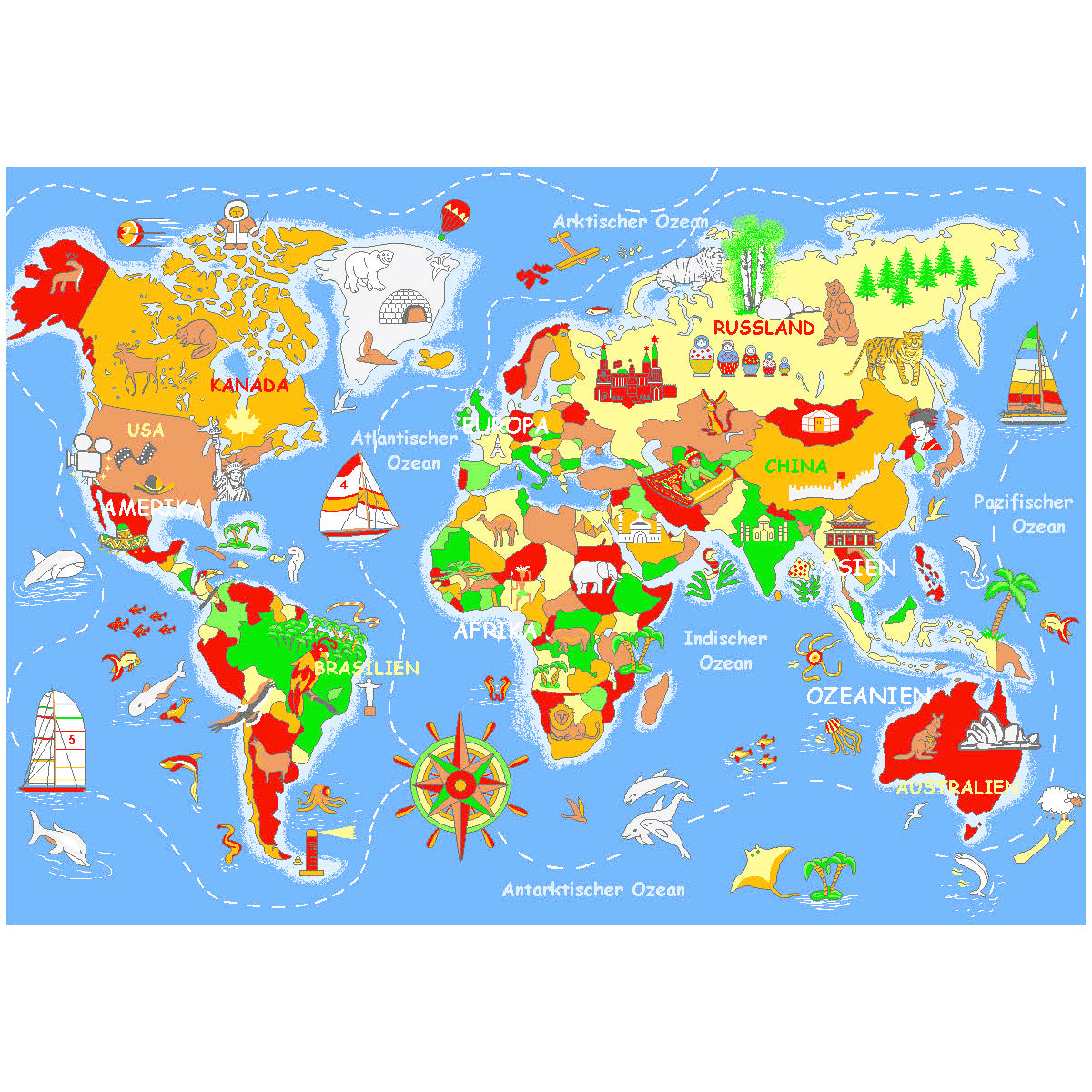 Spielteppich „Welt“, 140 × 200 cm