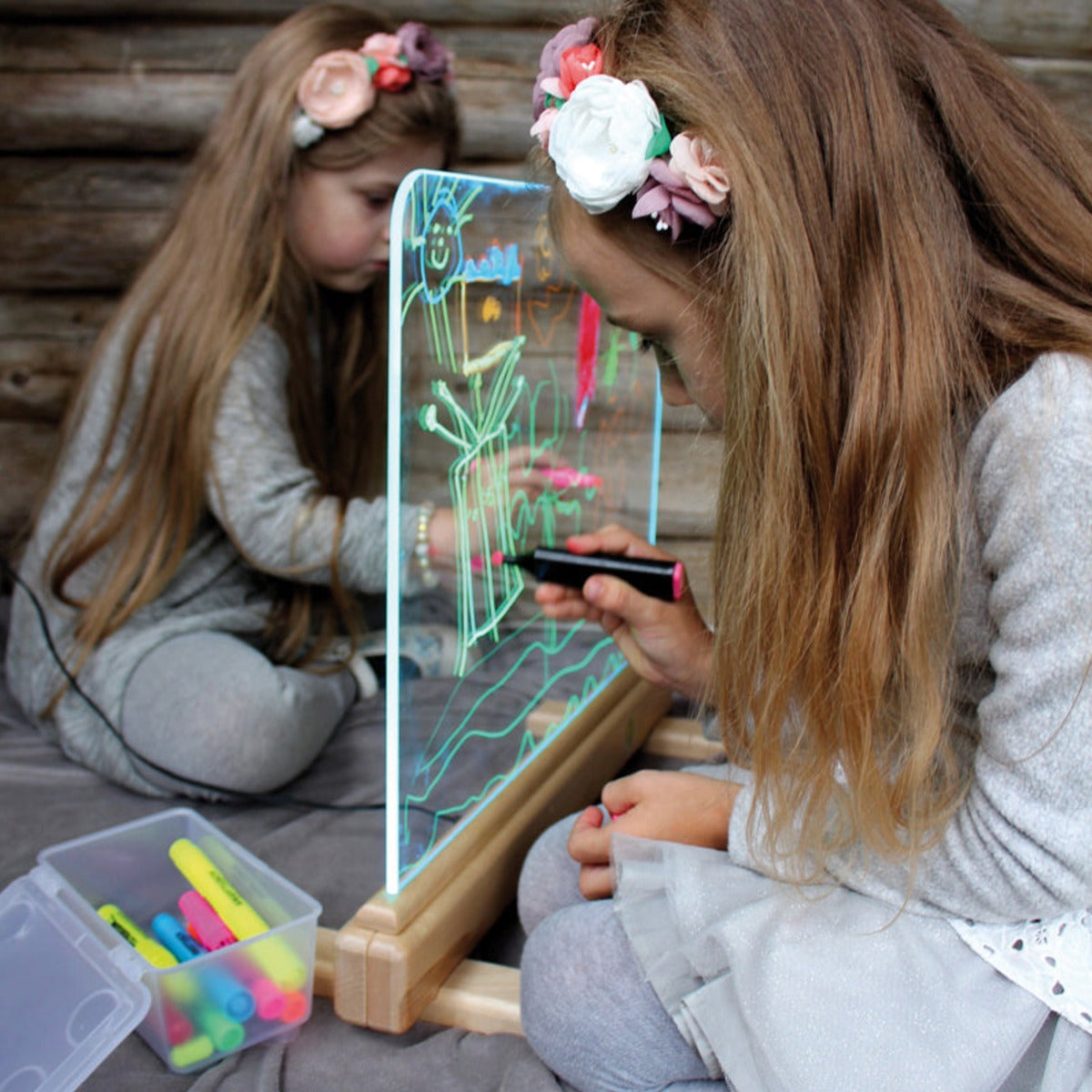 Leuchtstaffelei aus Glas
