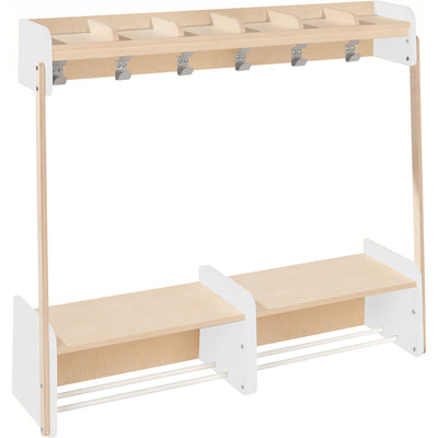 Kindergarderobe mit Sitzbank für 6 Kinder
