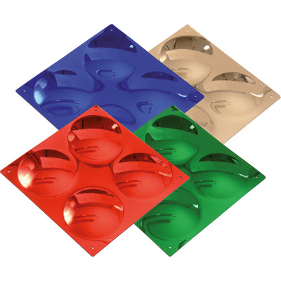 Farbige Spiegel, gewölbt, 33 × 33 cm, 4er-Set