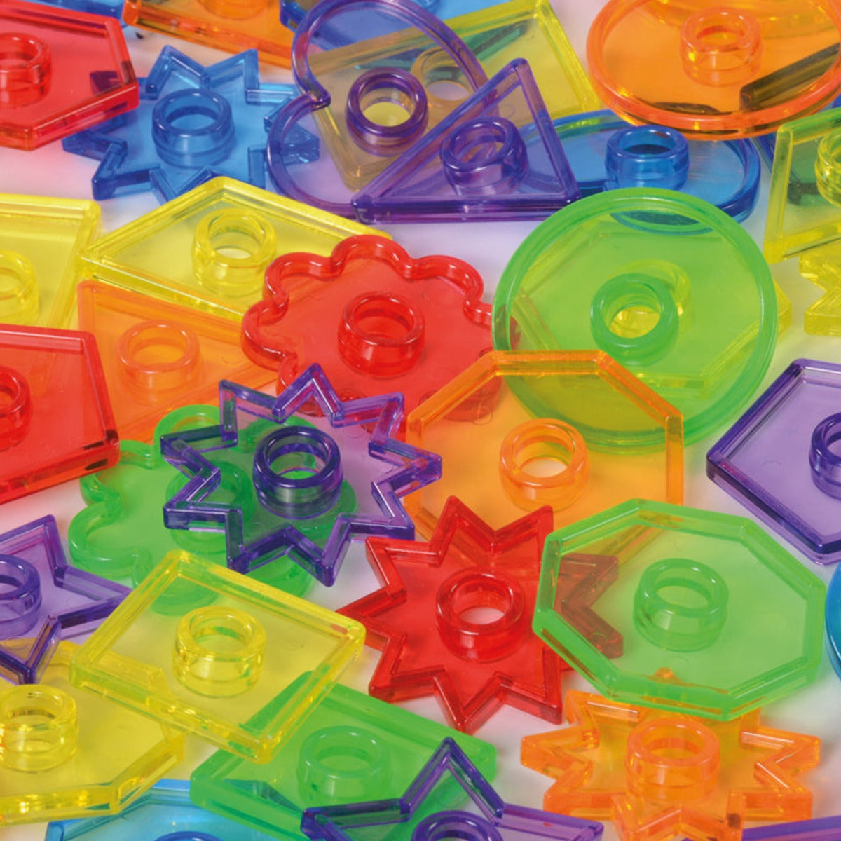 Fädelknöpfe transparent, 144 Stück mit 6 Schnüren