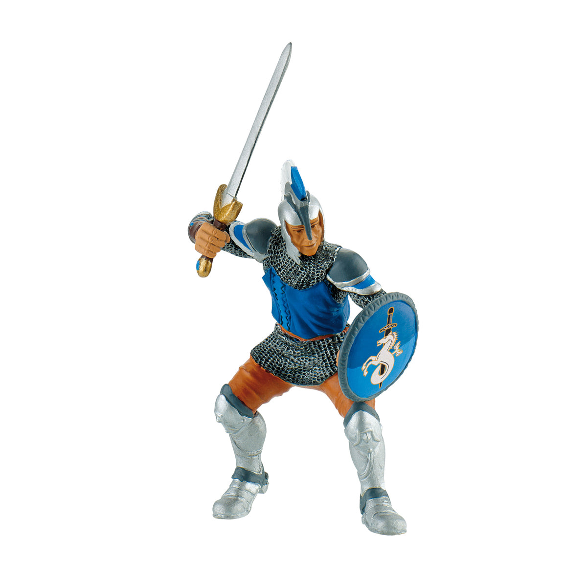Ritter-Spielfiguren – Schwertkämpfer blau