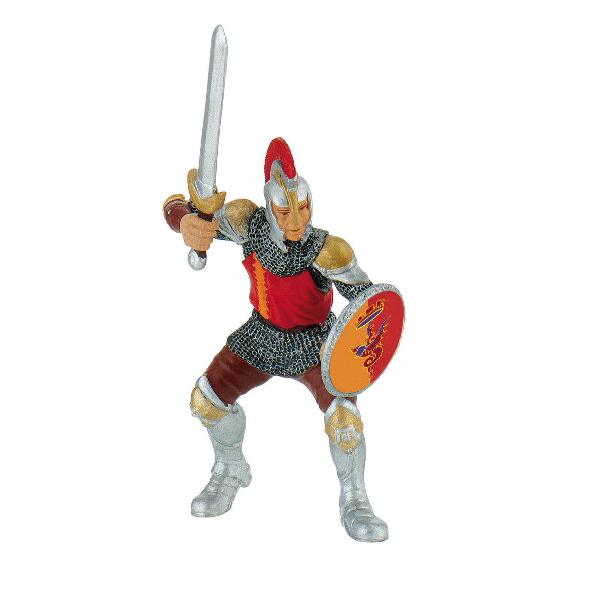 Ritter-Spielfiguren – Schwertkämpfer rot
