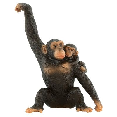 Zootier-Spielfiguren – Affenmama mit Kind
