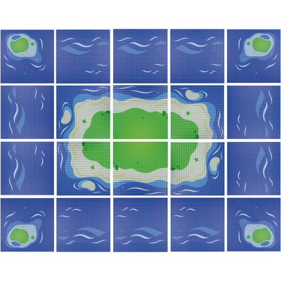 Klemmbaustein-Bauplatten, 32 × 32 Noppen – Insel, 20 Platten