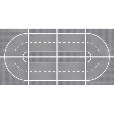 Klemmbaustein-Bauplatten, 32 × 32 Noppen – Rennstrecke, 8 Platten