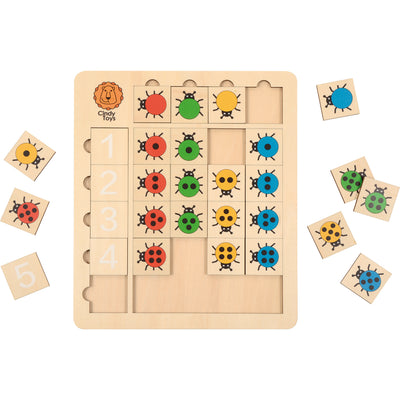 Marienkäfer-Zahlenpuzzle