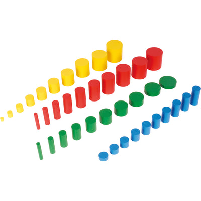 Montessori-Farbige Zylinder, 4 Boxen