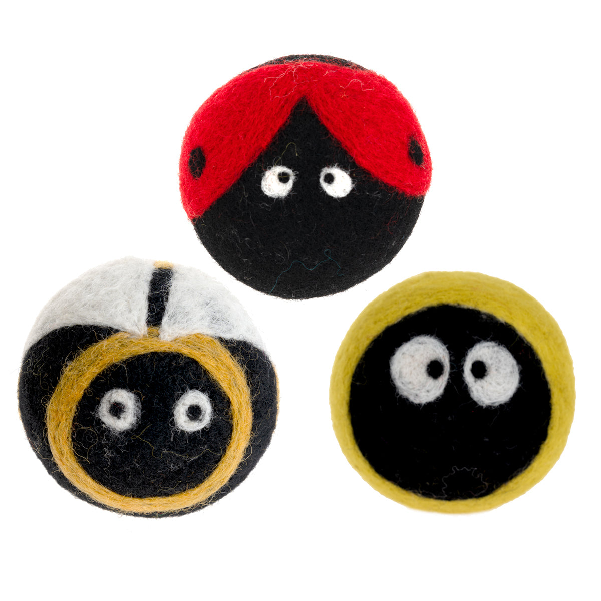 Filzbälle „Käferchen“, 3er-Set