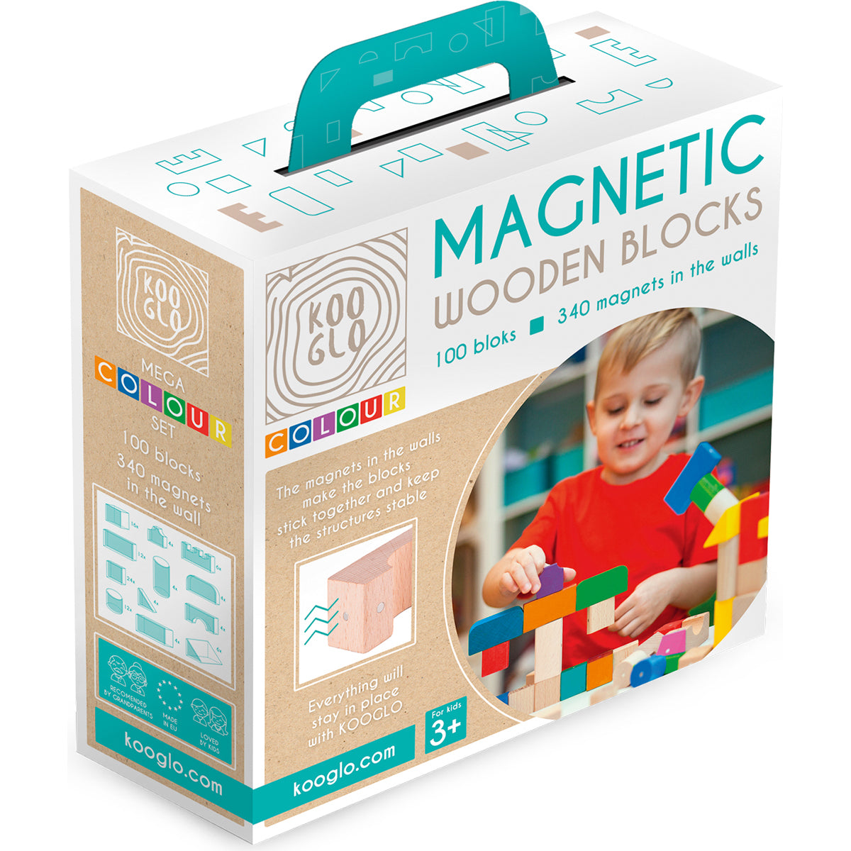 Kooglo magnetische Holzbausteine, 100 Teile – Bild 4
