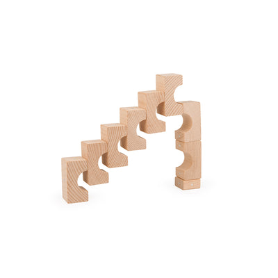 Kooglo magnetische Holzbausteine, 300 Teile in Holzkiste – Bild 6