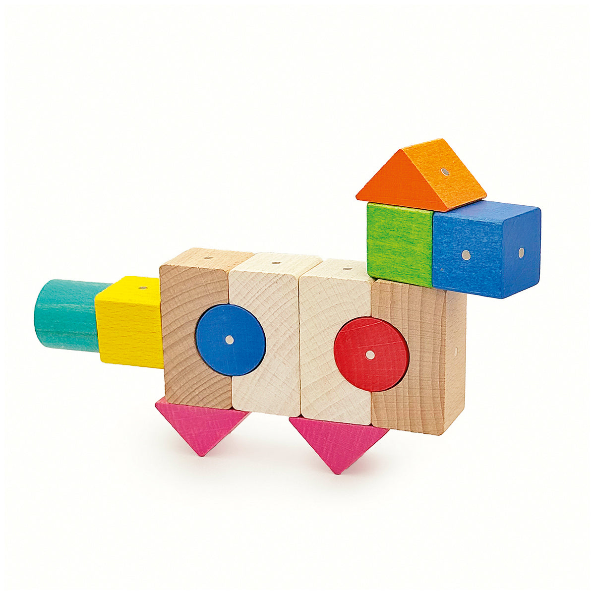 Kooglo magnetische Holzbausteine, 300 Teile in Holzkiste – Bild 10