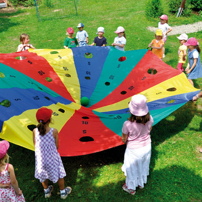 Schwungtuch mit Ziellöchern – Ø 300 cm, 8 Griffe