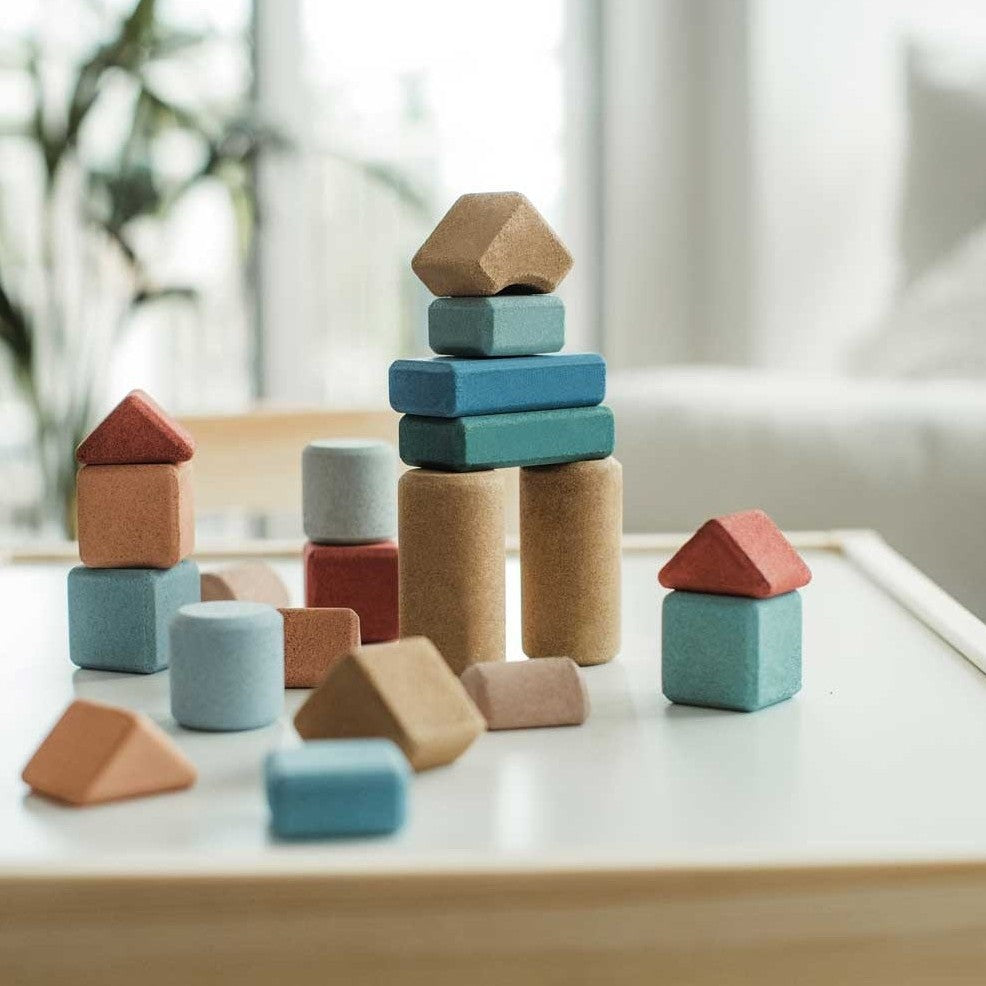 Kork-Bausteine „Bunte Steine & Formen“, 200 Teile
