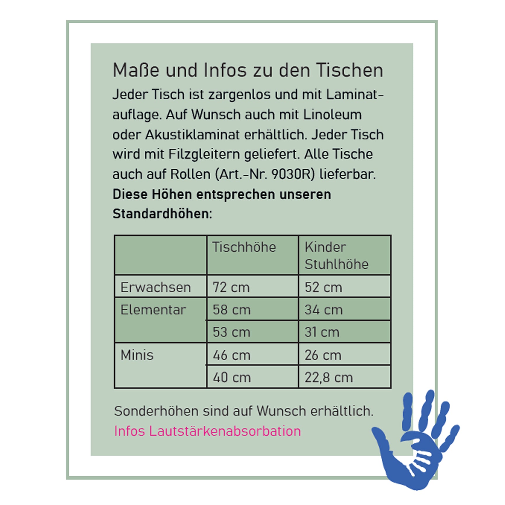 Rechtecktisch ohne Zarge