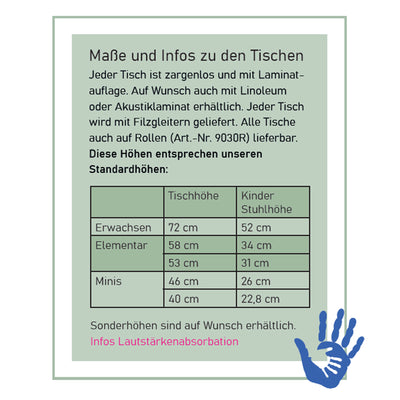Rechtecktisch ohne Zarge