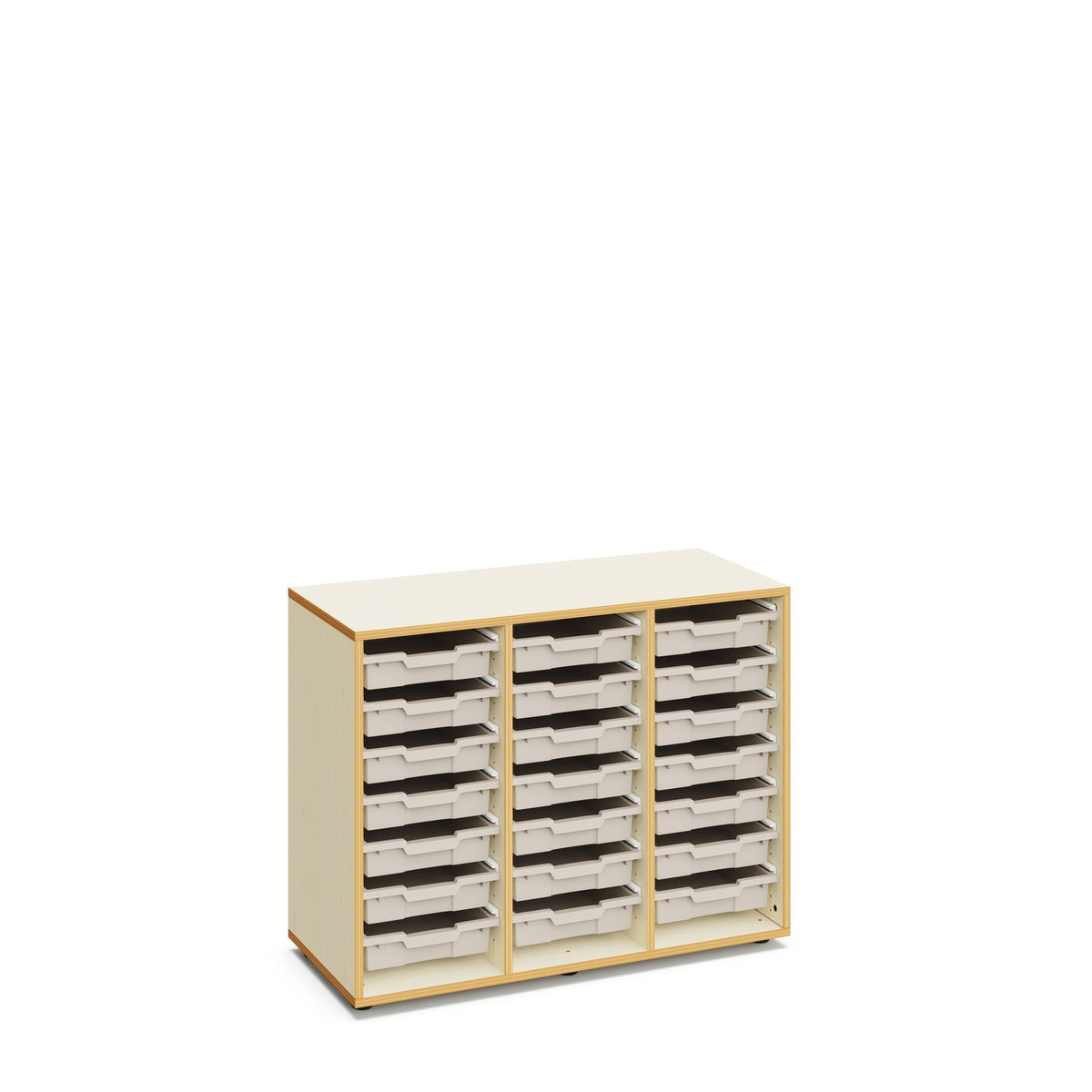 Grace Schrank mit 21 flachen Boxen – Warmes Grau