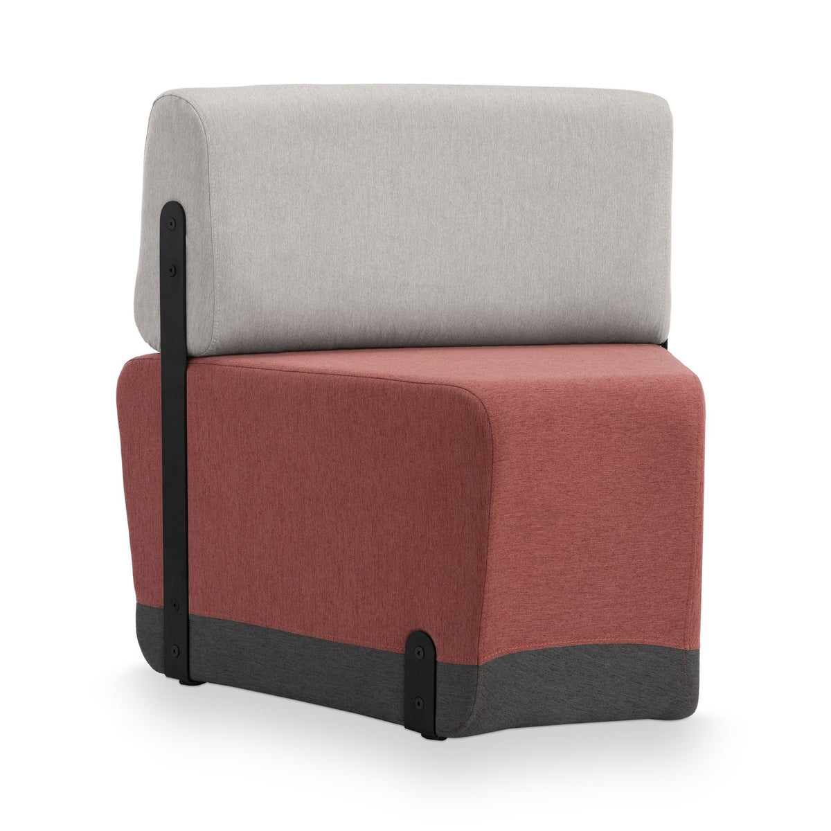 Kalin C gebogenes Sofaelement mit Lehne – Ziegelrot/Beige