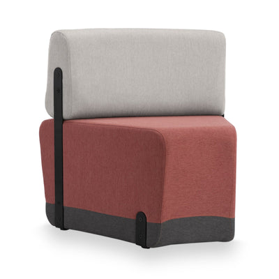 Kalin C gebogenes Sofaelement mit Lehne – Ziegelrot/Beige