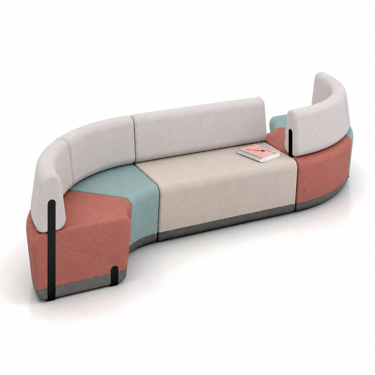 Kalin C gebogenes Sofaelement mit Lehne – Bild 4