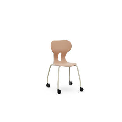 Lia Stuhl mit Rollen, Kunststoffschale – Hellterracotta / 46 cm