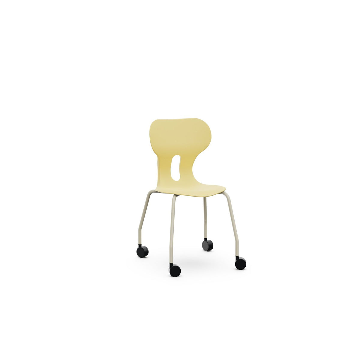 Lia Stuhl mit Rollen, Kunststoffschale – Gelb / 46 cm