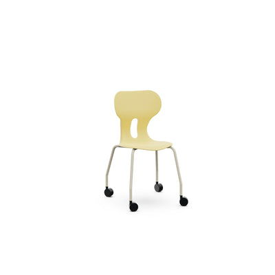 Lia Stuhl mit Rollen, Kunststoffschale – Gelb / 46 cm