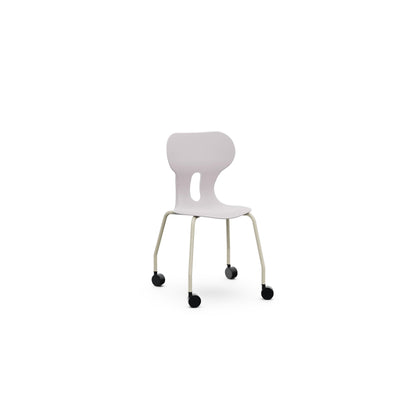 Lia Stuhl mit Rollen, Kunststoffschale – Weiß / 46 cm