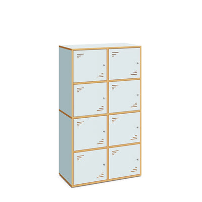 Locky Schließfachschrank 2×4 – Hellblau
