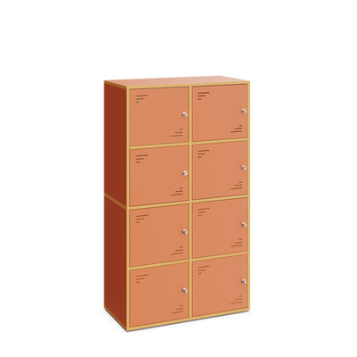 Locky Schließfachschrank 2×4 – Hellterracotta