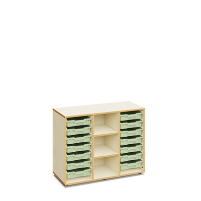 Lucy Regal mit 14 flachen Boxen – Hellgrün
