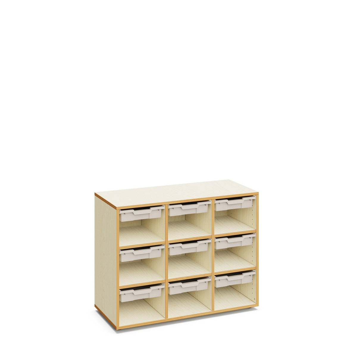 Merit Regal mit 9 flachen Boxen – Warmes Grau